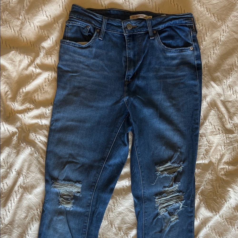 Levi’s Blue Distressed Skinny Jeans